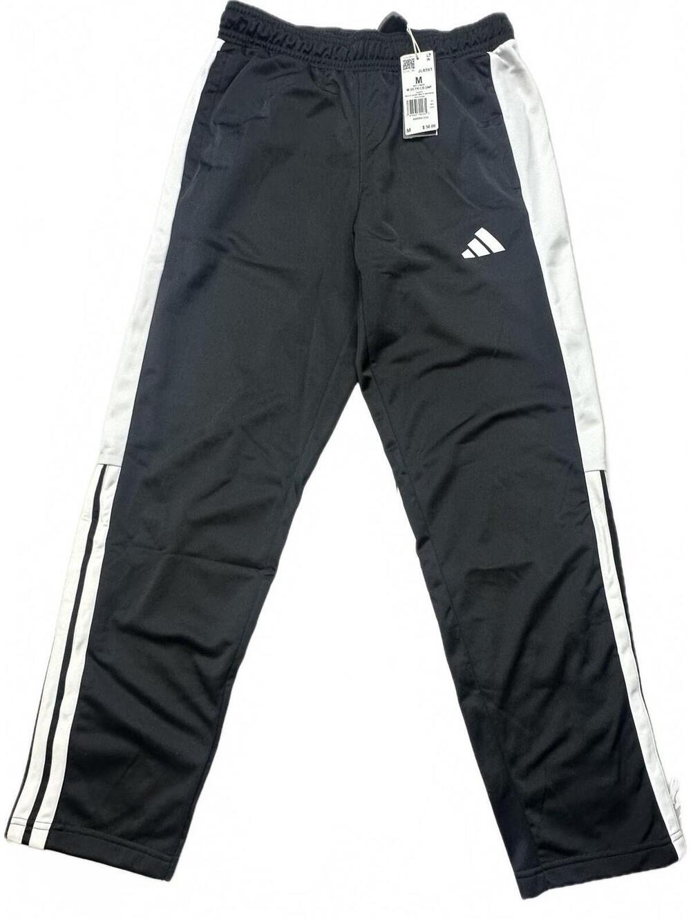 NWT Adidas 3-Stripes Colorblock Snap Track Pants Men’s M Black White